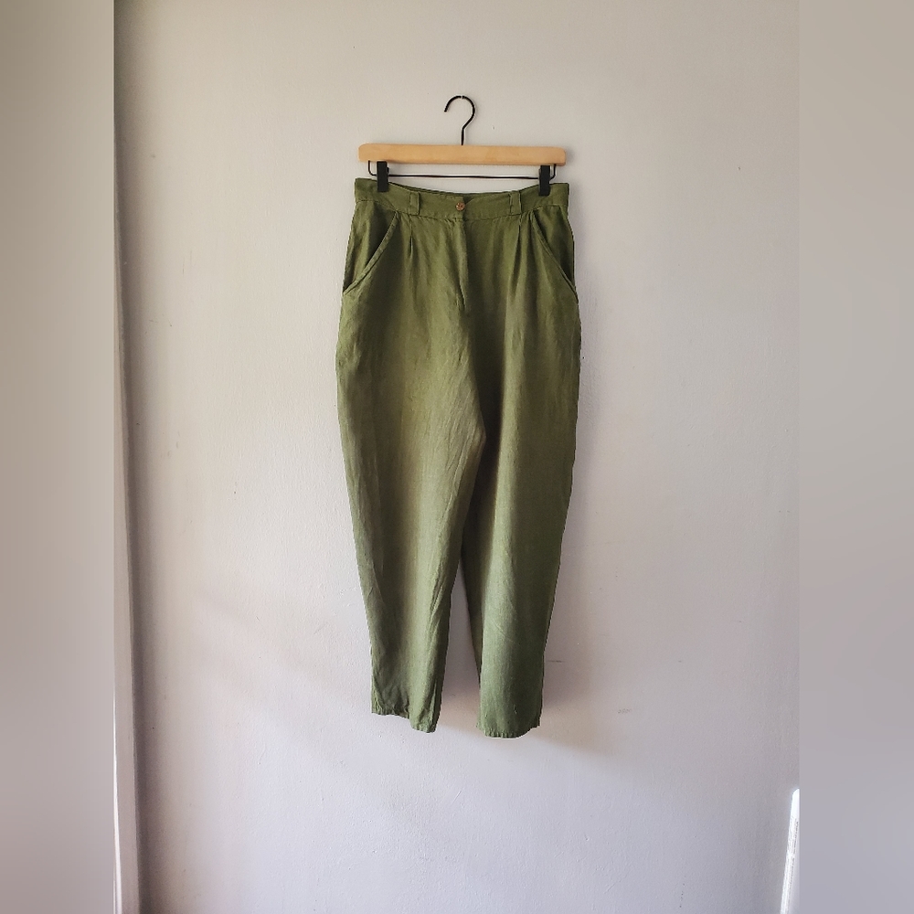 linen high waist tapered pants lithuanian